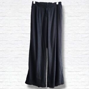 Aritzia X Babaton Black Linen Blend Trouser Pants Size 4